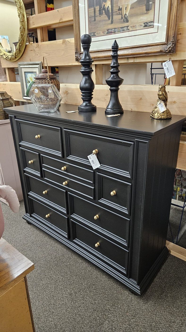 Black 9 Drawer Tall Dresser – Refinished — photo 1 of 1