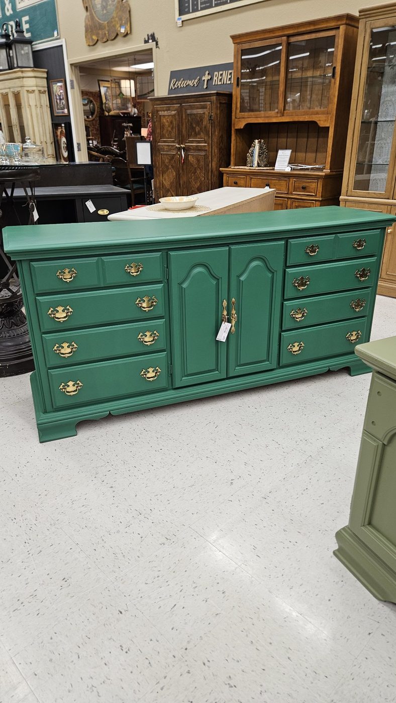 Kincaid Green 12-Drawer Dresser / Buffet – Refinished — photo 1 of 1