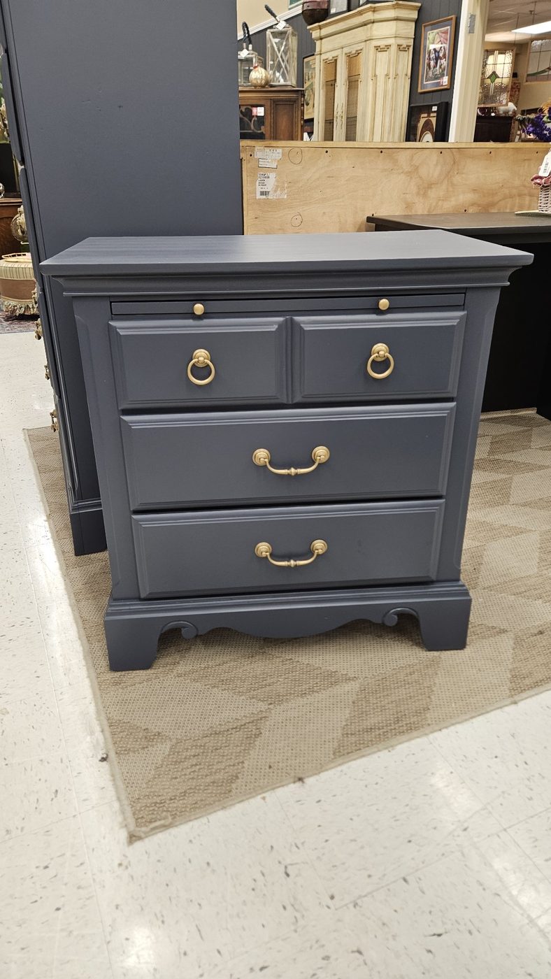 Navy 3-Drawer Nightstand — Gold Hardware — photo 1 of 4